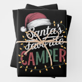 Feuille De Papier Cadeau Camping Noël Père Noël Favori Camper Cadeau (En situation)