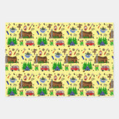 Feuille De Papier Cadeau Camping ou Midwest Theme Anniversaire (Devant 3)