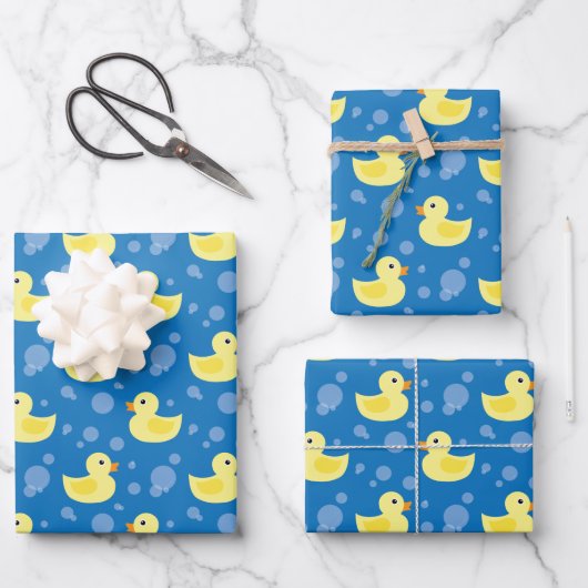 Feuille De Papier Cadeau Canards en caoutchouc (Recto)