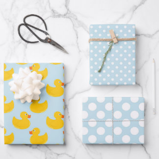 Feuille De Papier Cadeau Canards en caoutchouc correspondant aux Motifs