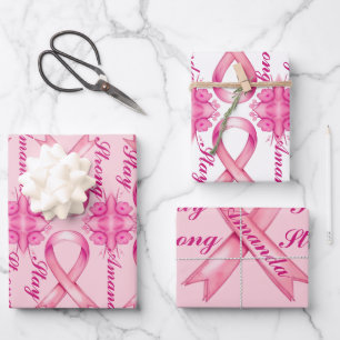 Feuille De Papier Cadeau Cancer du sein Ruban rose
