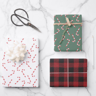 Feuille De Papier Cadeau Candy cane wrapping paper