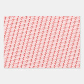 Feuille De Papier Cadeau Candycanes Stars Doodle CHRISTMAS Holiday Red Pink (Devant 2)