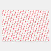 Feuille De Papier Cadeau Candycanes Stars Doodle CHRISTMAS Holiday Red Pink (Devant)