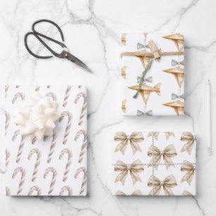 Feuille De Papier Cadeau Canneberges Canne à sucre en bonbon Avions en papi