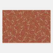 Feuille De Papier Cadeau Cannelle rouille fermière feuillage rustique motif (Devant 3)