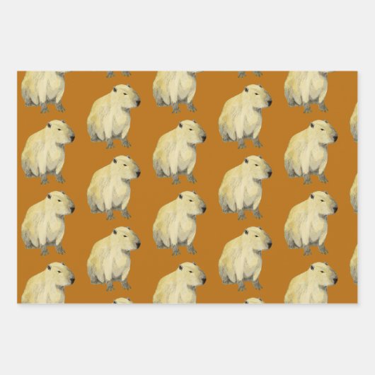 Feuille De Papier Cadeau Capybara (Devant)