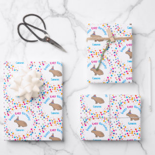 Feuille De Papier Cadeau Capybara Anniversaire de enfant coloré Personnalis