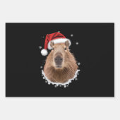 Feuille De Papier Cadeau Capybara Noël drôle (Devant)