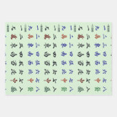 Feuille De Papier Cadeau Caractères chinois du Mahjong (Devant 3)