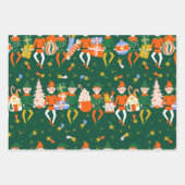 Feuille De Papier Cadeau Caractères Noisette de Noël Étoiles (Devant)