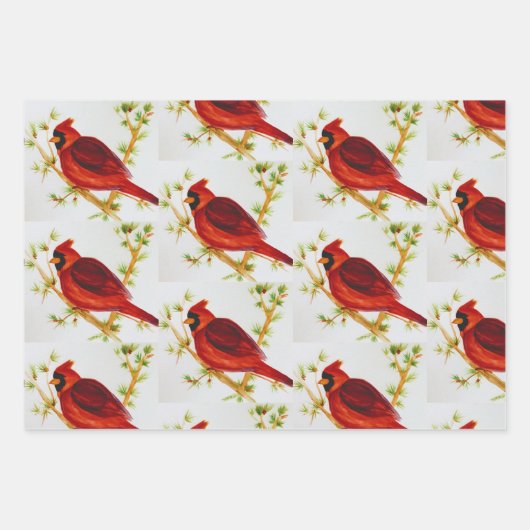 Feuille De Papier Cadeau Cardinal Christmas Wrapper (Devant)