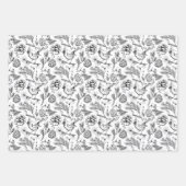 Feuille De Papier Cadeau Cardinal, Pinecones, Aiguilles de pin et Berries d (Devant)