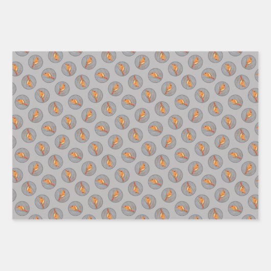 Feuille De Papier Cadeau Cardinal Winter Branche Peinture Oiseau original (Devant)