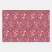 Feuille De Papier Cadeau Cardinaux et couronne de Noël (Devant 2)