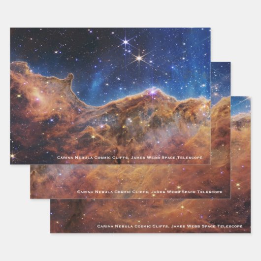 Feuille De Papier Cadeau Carina Nebula Falaises cosmiques James Webb Hi-Res (Lot)