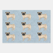 Feuille De Papier Cadeau Carlin Fawn Mops Chien race Motif de conception su (Devant)