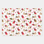 Feuille De Papier Cadeau Carlins de Noël (Devant)