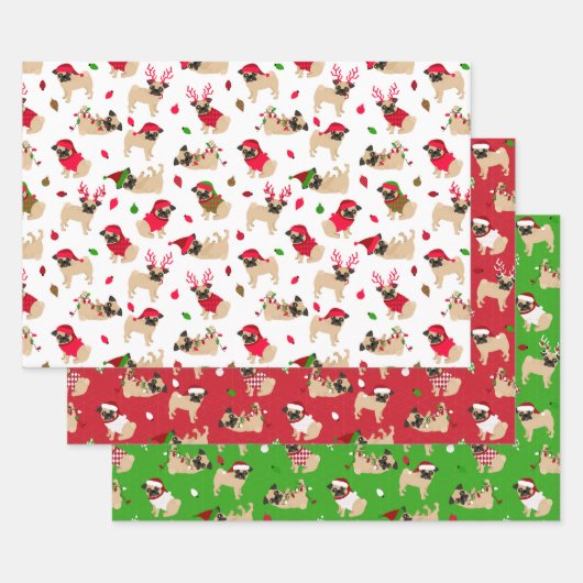 Feuille De Papier Cadeau Carlins de Noël (Lot)