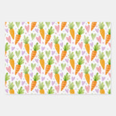 Feuille De Papier Cadeau Carottes et Coeurs mignons (Devant 3)