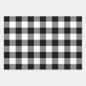 Feuille De Papier Cadeau Carreau Gingham Noir et Blanc (Devant 3)