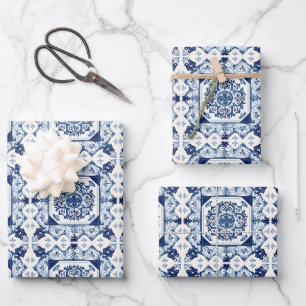 Feuille De Papier Cadeau Carreaux méditerranéens, portugais, azulejo, majol