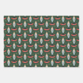 Feuille De Papier Cadeau carrelage de noisette de Noël (Devant)