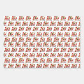 Feuille De Papier Cadeau carrelage fête Noël gnomes Fête (Devant 3)