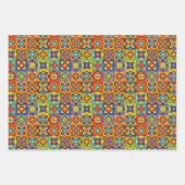 Feuille De Papier Cadeau Carrelage géométrique clair et coloré (Devant 2)