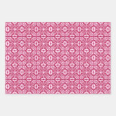 Feuille De Papier Cadeau Carrelage marocain, Bleu, Fuchsia Rose, Turquoise  (Devant 2)