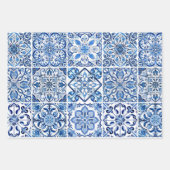 Feuille De Papier Cadeau Carrelage méditerranéen, Portugais, Azulejo, Majol (Devant)
