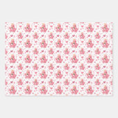 Feuille De Papier Cadeau carrelage mignon maman fille rose flamingo (Devant 2)