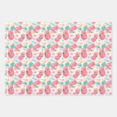 Feuille De Papier Cadeau carrelage mignon maman fille rose flamingo (Devant)