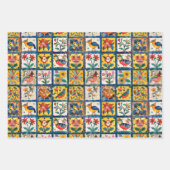 Feuille De Papier Cadeau Carrelage Talavera mexicain Espagne Fiesta (Devant 2)