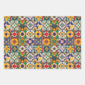 Feuille De Papier Cadeau Carrelage Talavera mexicain Espagne Fiesta (Devant)