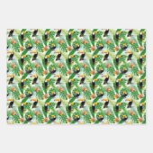 Feuille De Papier Cadeau Carrelé fin toucan fête tropical oiseau (Devant 3)