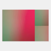 Feuille De Papier Cadeau carrés de dégradé rouge et vert (Devant)