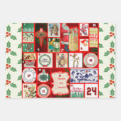 Feuille De Papier Cadeau Carrés de l'illustration de Noël (Devant)