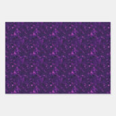 Feuille De Papier Cadeau Carrés et rectangles abstraits violets et noirs (Devant 2)