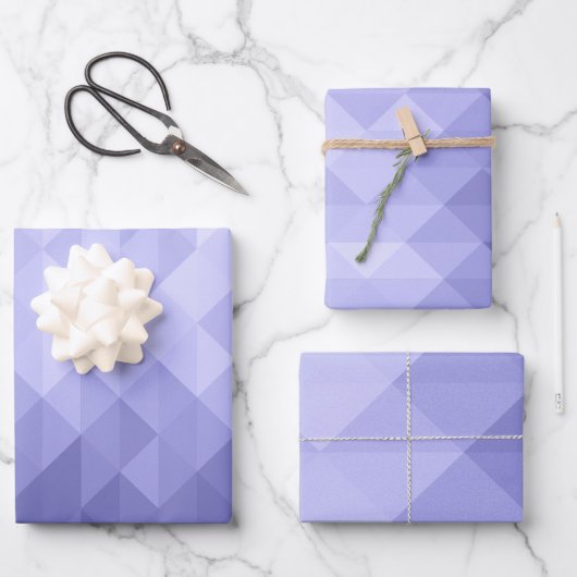 Feuille De Papier Cadeau Carrés géométriques violets (Recto)