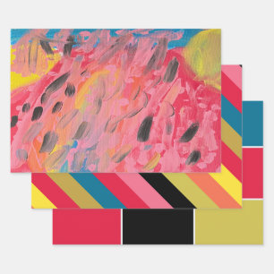 Feuille De Papier Cadeau Carrés Rainbow Waterfall