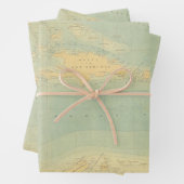 Feuille De Papier Cadeau Carte antique de la mer des Caraïbes (En situation)