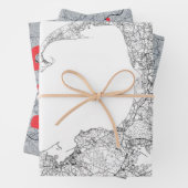 Feuille De Papier Cadeau Carte Cape Cod (En situation)