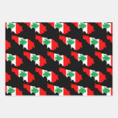Feuille De Papier Cadeau Carte du Liban avec drapeau (Devant 2)