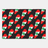Feuille De Papier Cadeau Carte du Liban avec drapeau (Devant)