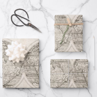 Feuille De Papier Cadeau Carte du monde Vintage 1598 Cartographie latine