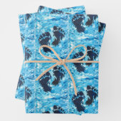 Feuille De Papier Cadeau Carte magnétique d'impression de pied Yeti (En situation)