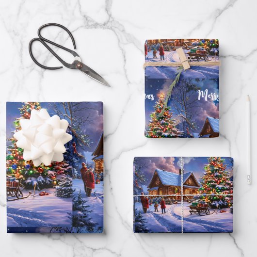 Feuille De Papier Cadeau Carte postale de Noël (Recto)