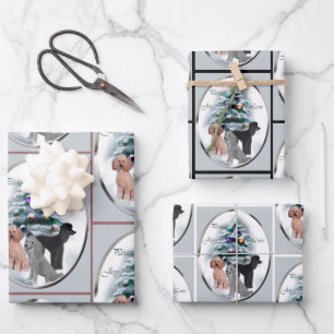 Feuille De Papier Cadeau Cartes de Noël Poodle Cadeaux