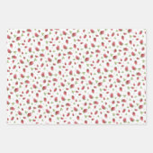 Feuille De Papier Cadeau Cartes rouges et fraises (Devant 3)